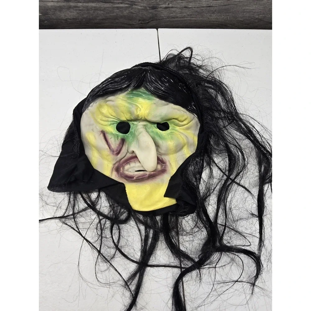 Vintage Latex Witch Halloween Mask 1970's Scary Collectible Spooky Haunted